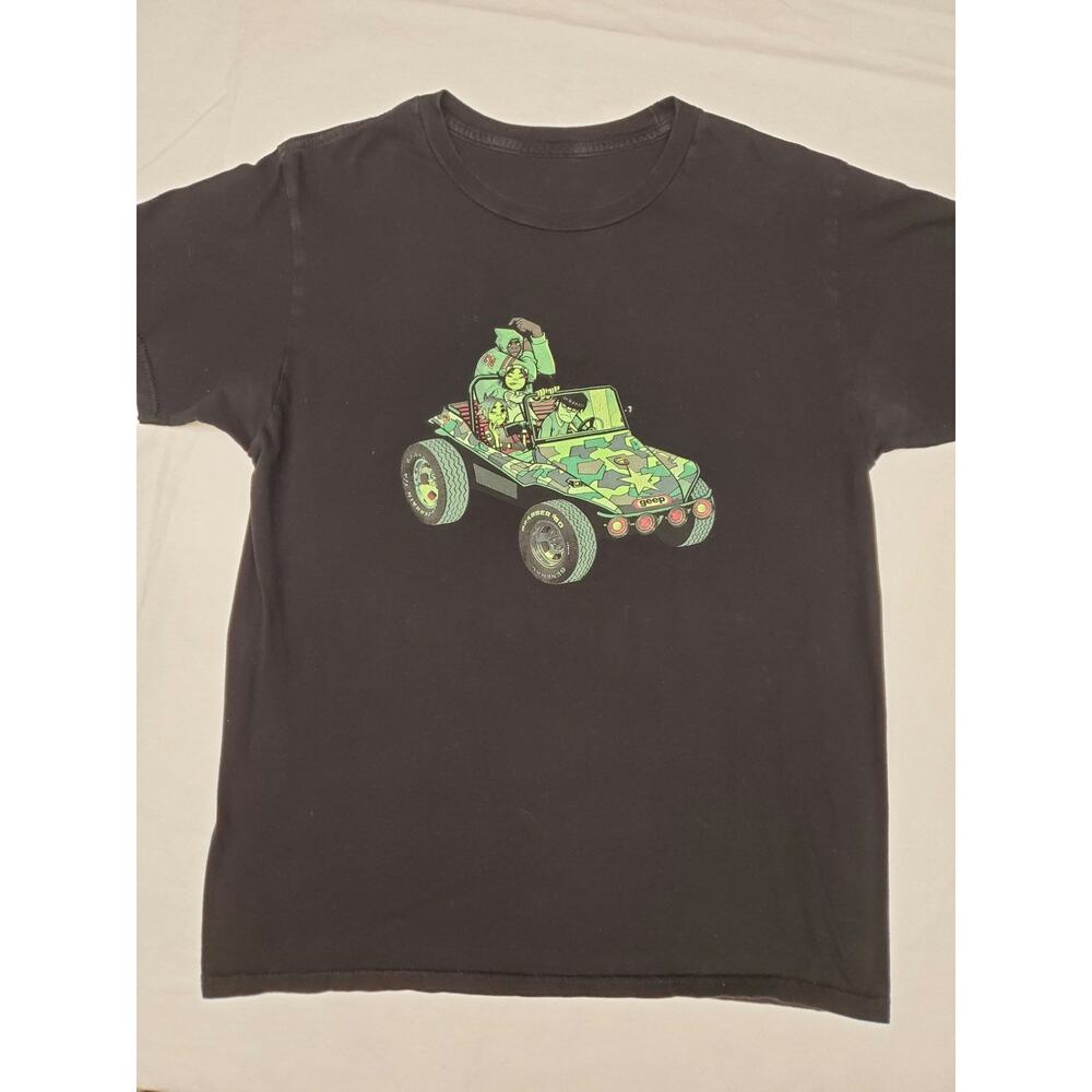 Gorillaz Geep Army Jeep Graphic Band T-Shirt Black Camo Tee Rare